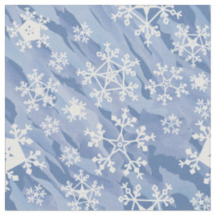 White Snowflakes Fabric