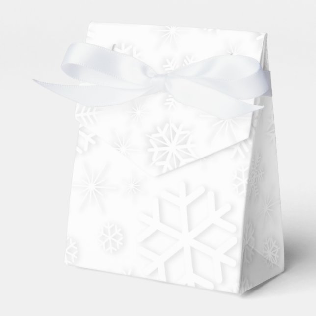 White Snowflakes Favour Box (Front Side)