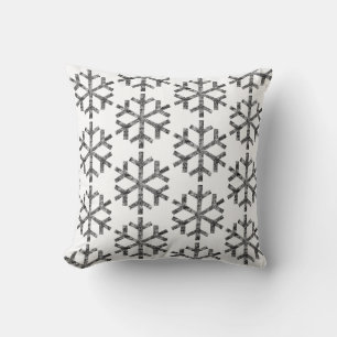White Snowflakes For Sofa Couch Chaise Lounge Cushion