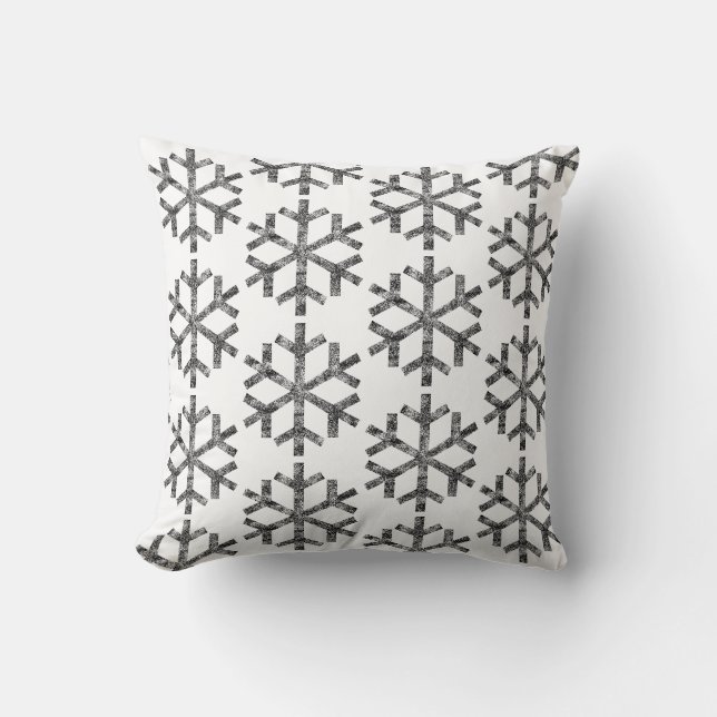 White Snowflakes For Sofa Couch Chaise Lounge Cushion (Front)