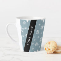 White Snowflakes, Grey, Your name, Personalise