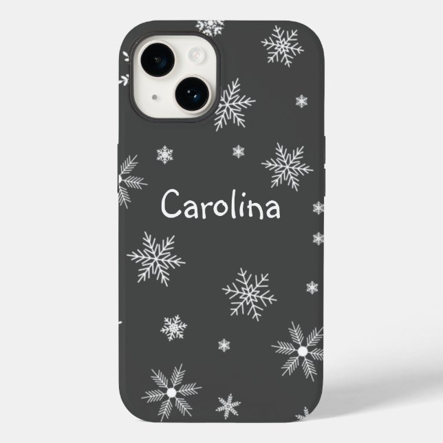 white snowflakes name  Case-Mate iPhone case (Back)