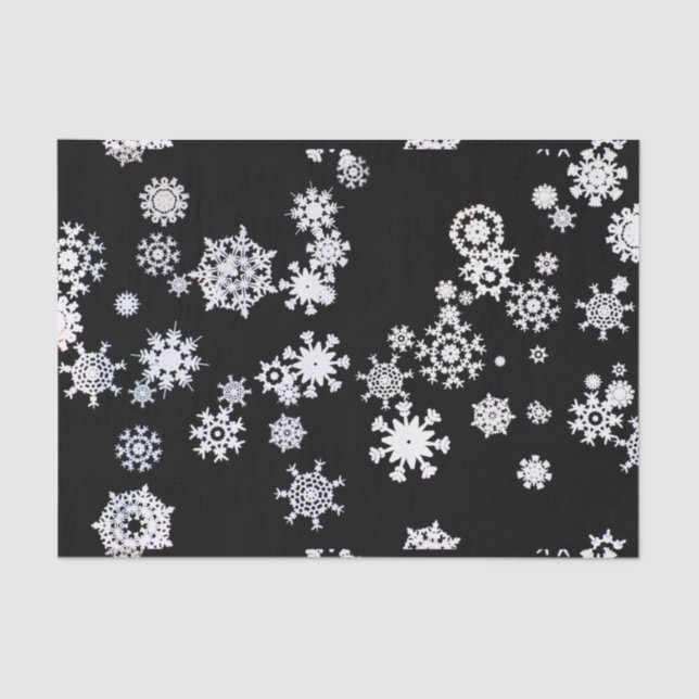 White Snowflakes on Black Tissue Paper (Front)