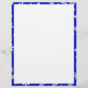 White Snowflakes on Blue Background