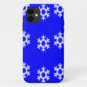 White snowflakes on blue Case-Mate iPhone case
