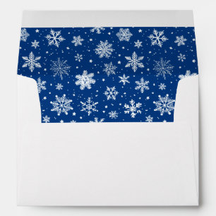 White Snowflakes on Blue Insert Envelope