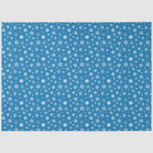 White Snowflakes on Bright Blue Tissue Paper
