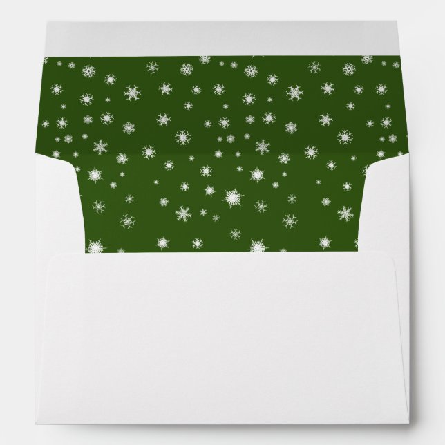 White Snowflakes on Green Insert Envelope (Back (Bottom))