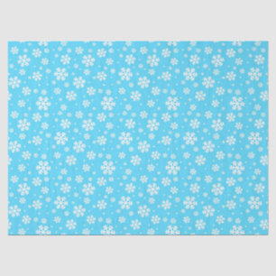 White Snowflakes on Light Blue Winter Pattern Tissue Paper