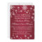 White snowflakes on red Wedding Invitation