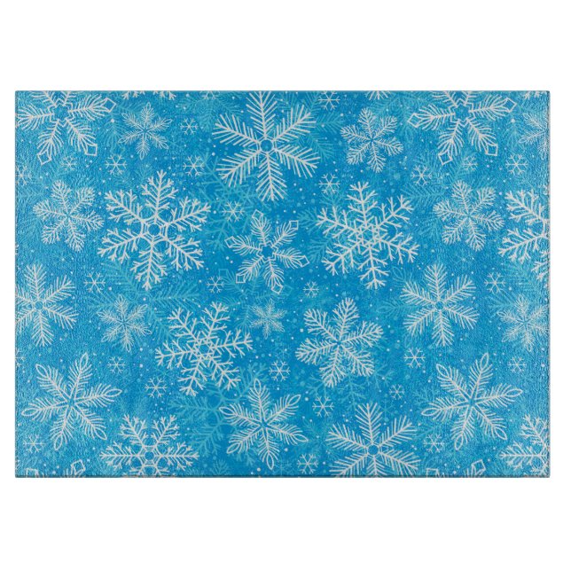 White snowflakes pattern cutting board (Front)