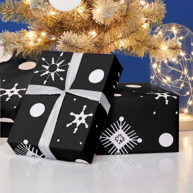 White Snowflakes Pattern Wrapping Paper (Holidays)