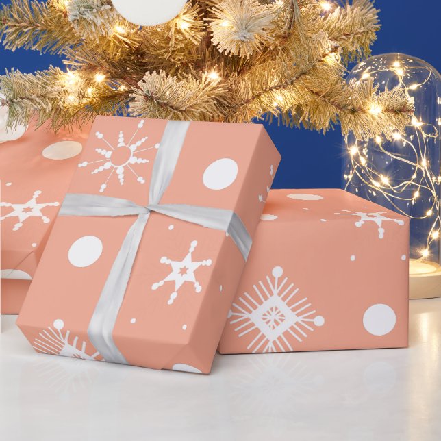 White Snowflakes Pattern Wrapping Paper (Holidays)
