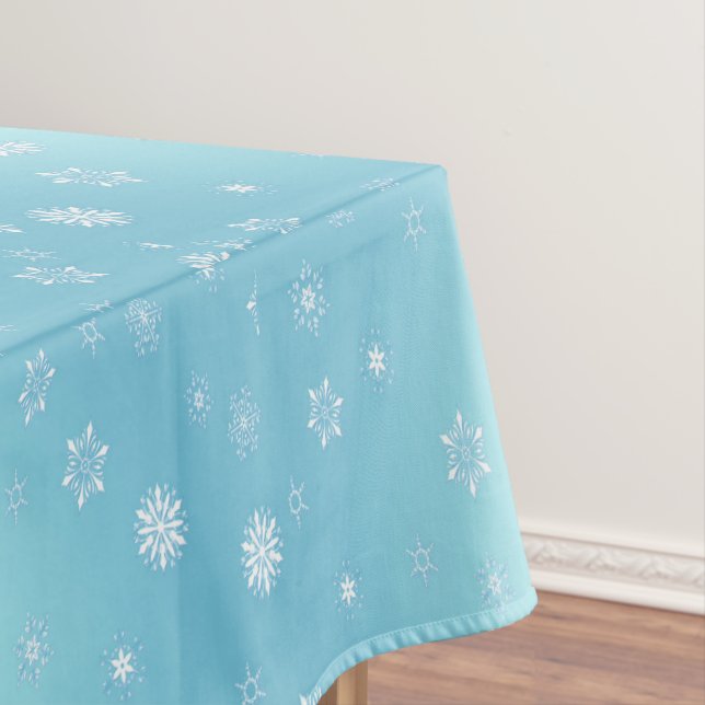 White Snowflakes Tablecloth (In Situ)