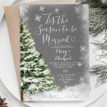 White Snowflakes Tis the Season to Be Married Tree Invitation<br><div class="desc">Tis the Season to Be Married Invitation,  Winter Christmas Wedding Shower Invitation
Christmas Bridal Shower Invitation,  Bridal Shower Invitation, </div>