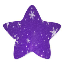 White Snowflakes with Blue-Purple Background