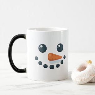 White Snowman Features Carrot Morphing Mug