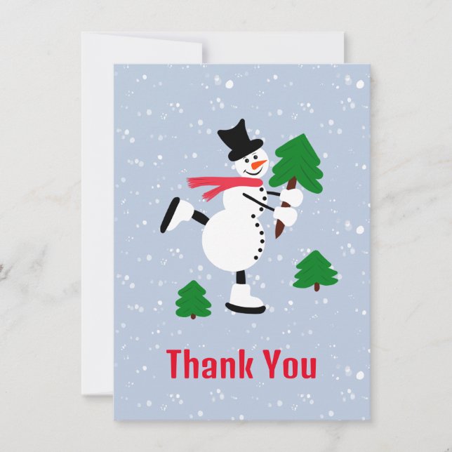 White snowman holiday card (Front)