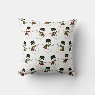 White Snowman Throw Pillow