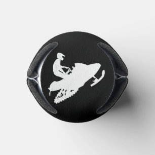 White-Snowmobile Can Cooler