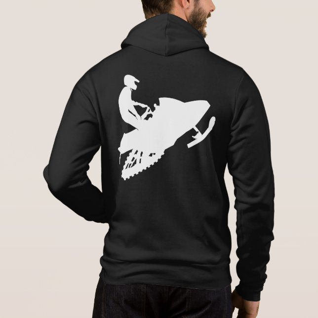 White-Snowmobile Hoodie (Back)