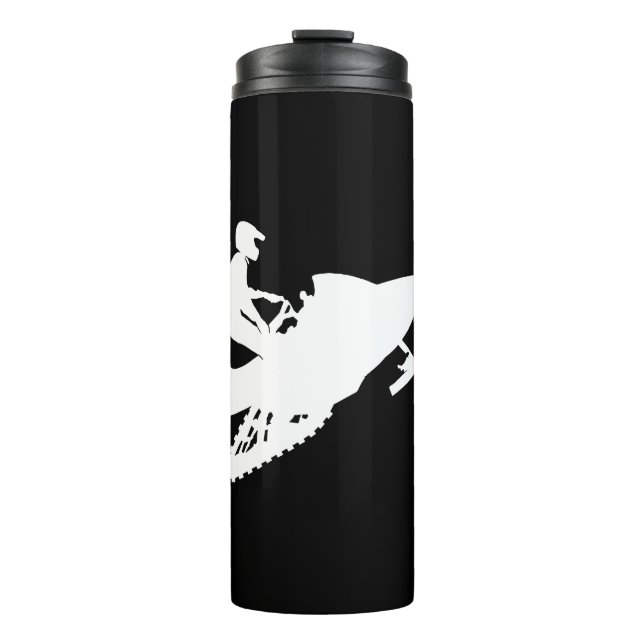 White-Snowmobile Thermal Tumbler (Front)