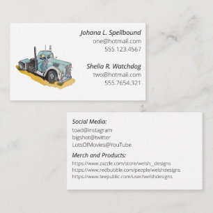 White Social introduction calling card-semi Business Card