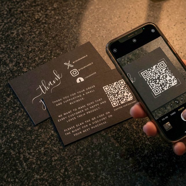 White social media icons thank you discount enclosure card (White social media icons thank you discount enclosure card)