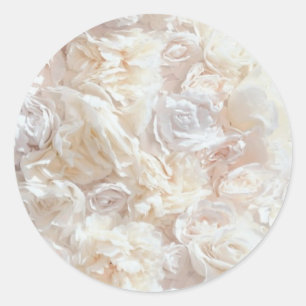 White Soft Rose Petal Fabric Sticker
