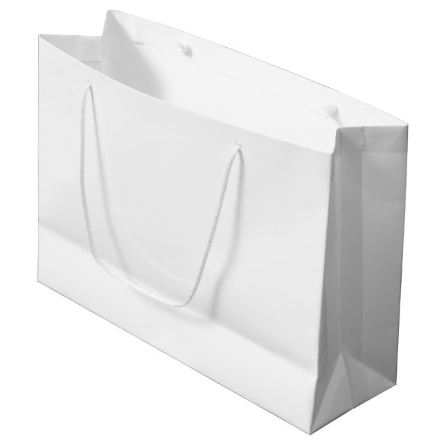 White Solid Colour Large Gift Bag (Front Angled)