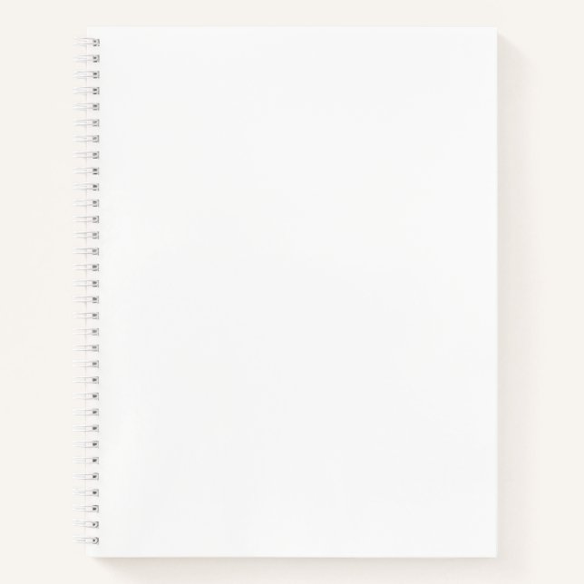 White Solid Colour Spiral Notebook (Front)
