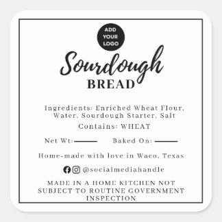 White Sourdough Ingredient Cottage Law Sticker