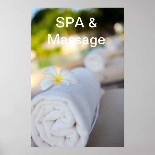 White SPA towel Poster (Front)