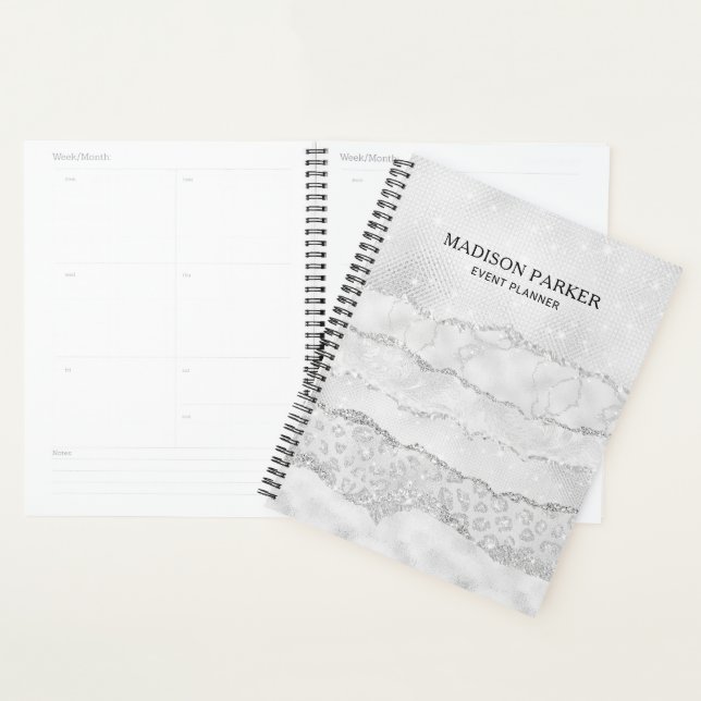 White Sparkle Glitter  Planner (Display)