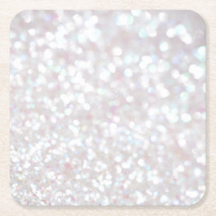 White Sparkle Paper Coaster