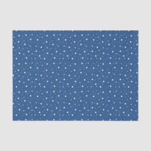 White Sparkling Stars on Blue Tissue Paper