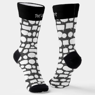 White Speech Bubbles Pattern Socks
