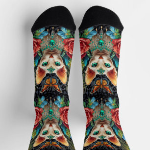 White Sphynx Cat Crew Socks