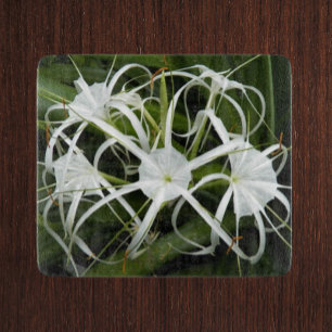 White Spider Lilies Floral Cutting Board