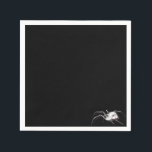 White Spider Napkin<br><div class="desc">White translucent spider on a black background. Change out the background colour to anything you'd like.</div>