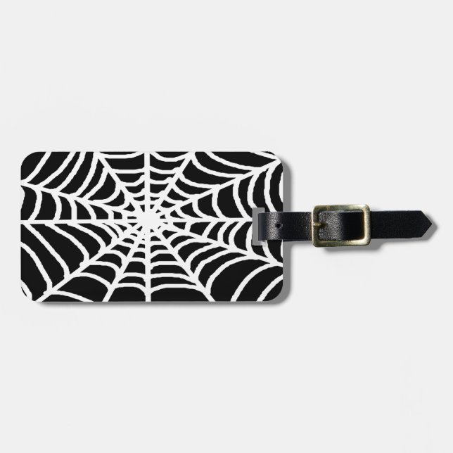 white spider web luggage tag (Front Horizontal)