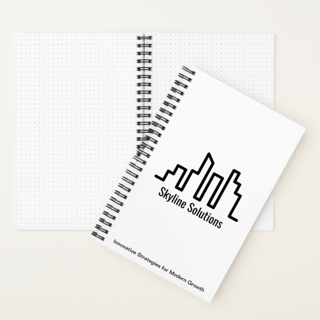 White Spiral Notebook with Minimalist Design (Inside)