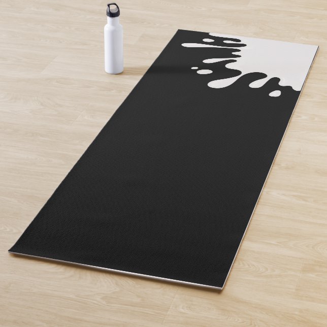 White Splash on Black Yoga Mat (In Situ)