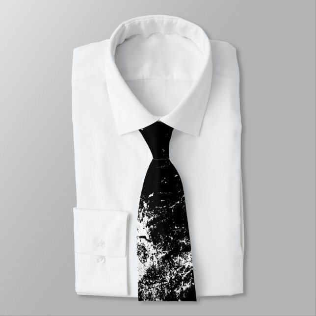 White Splashed Black Tie (Tied)