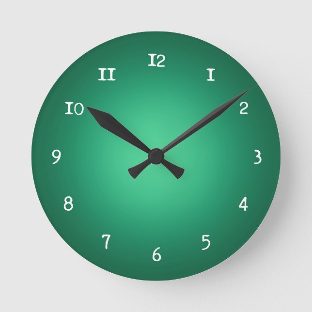 White spotlight on green round clock (Front)