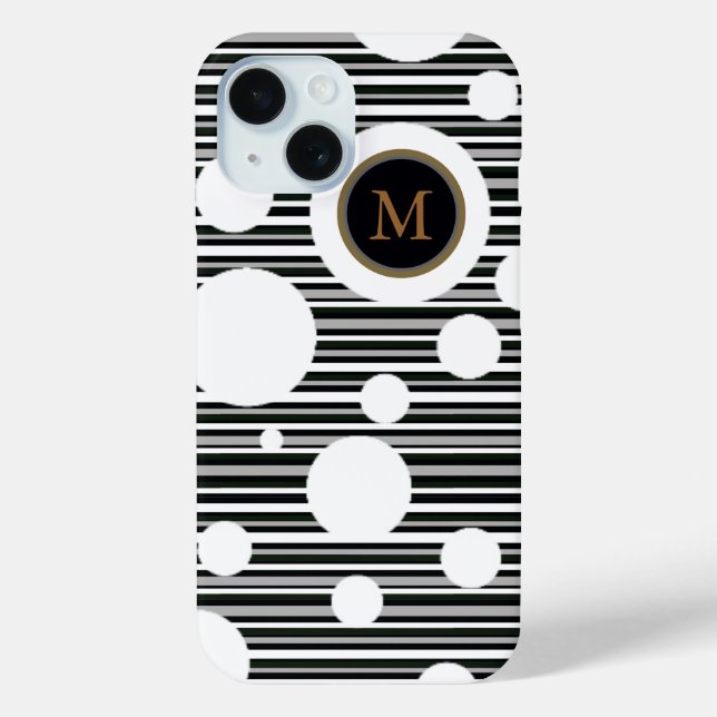 white-spotted and striped personalised design Case-Mate iPhone case (Back)