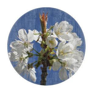 White Spring Bloom Cutting Board