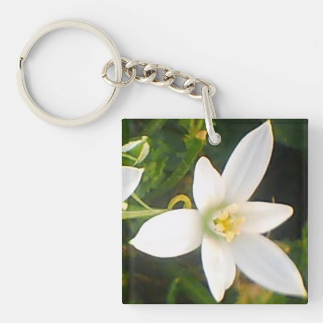 White Spring Bloom Keychain (Front)
