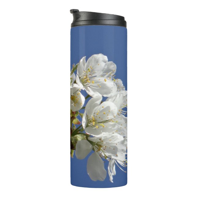 White Spring Bloom Thermal Tumbler (Rotated Right)