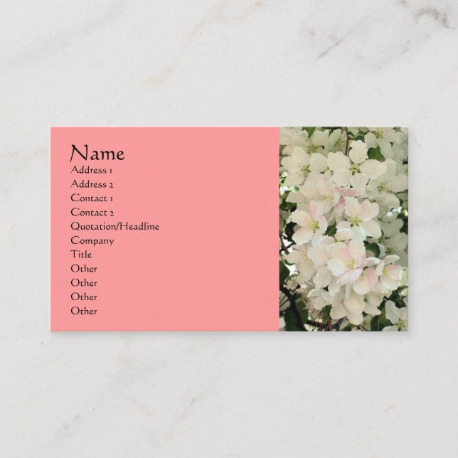 White Spring Blossoms Photography Business Card (Front)
